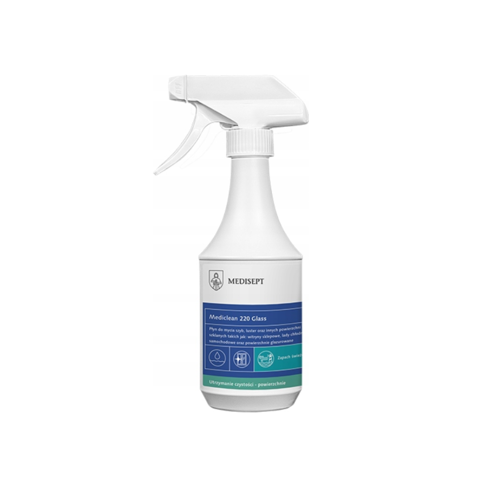 Mediclean 220 Glass - preparat do mycia szyb, luster oraz innych powierzchni ze szkła - 500ml