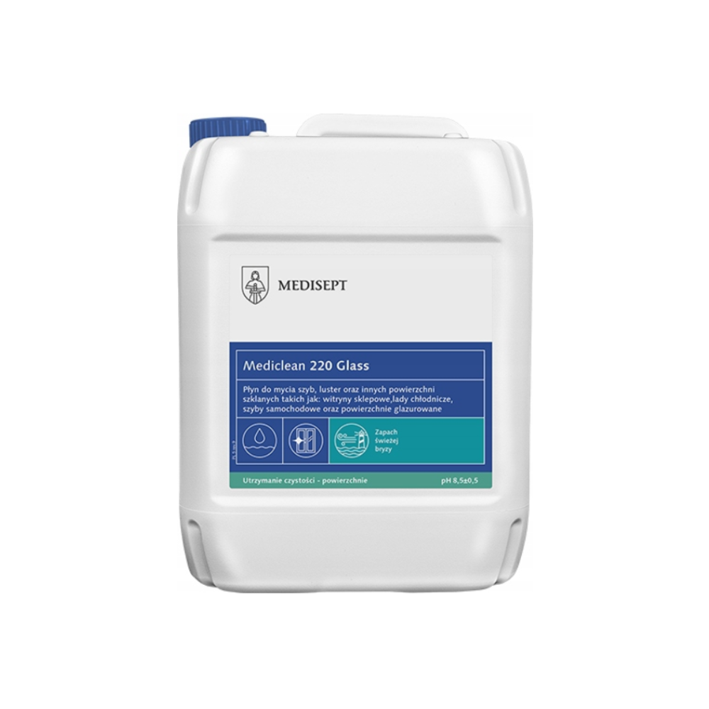 Mediclean 220 Glass - preparat do mycia szyb, luster oraz innych powierzchni ze szkła - 5L