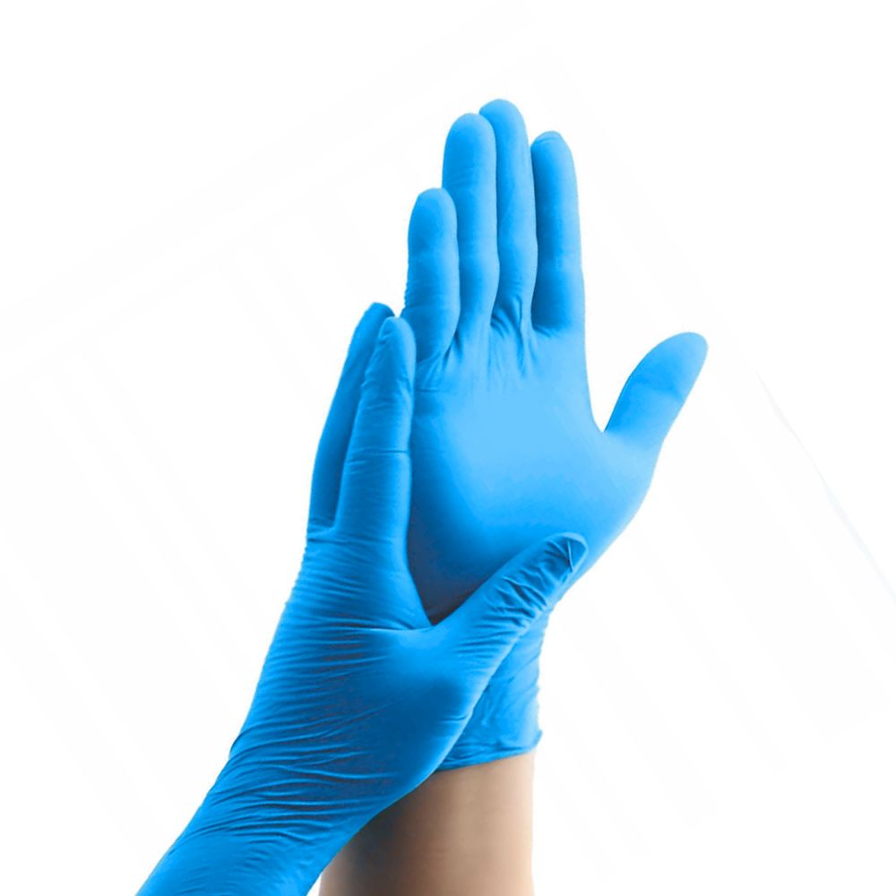 Niebieskie rękawice nitrylowe bezpudrowe