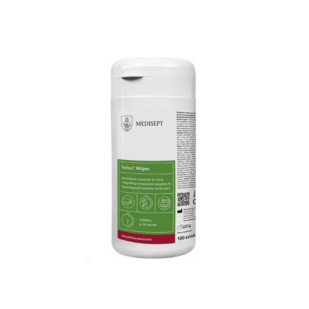 VELOX WIPES - chusteczki alkoholowe TUBA 100 szt