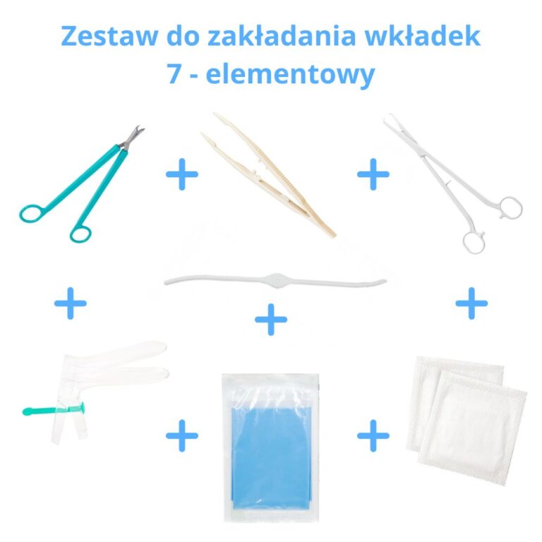 zestaw 7 elementowy do zakładania wkładek