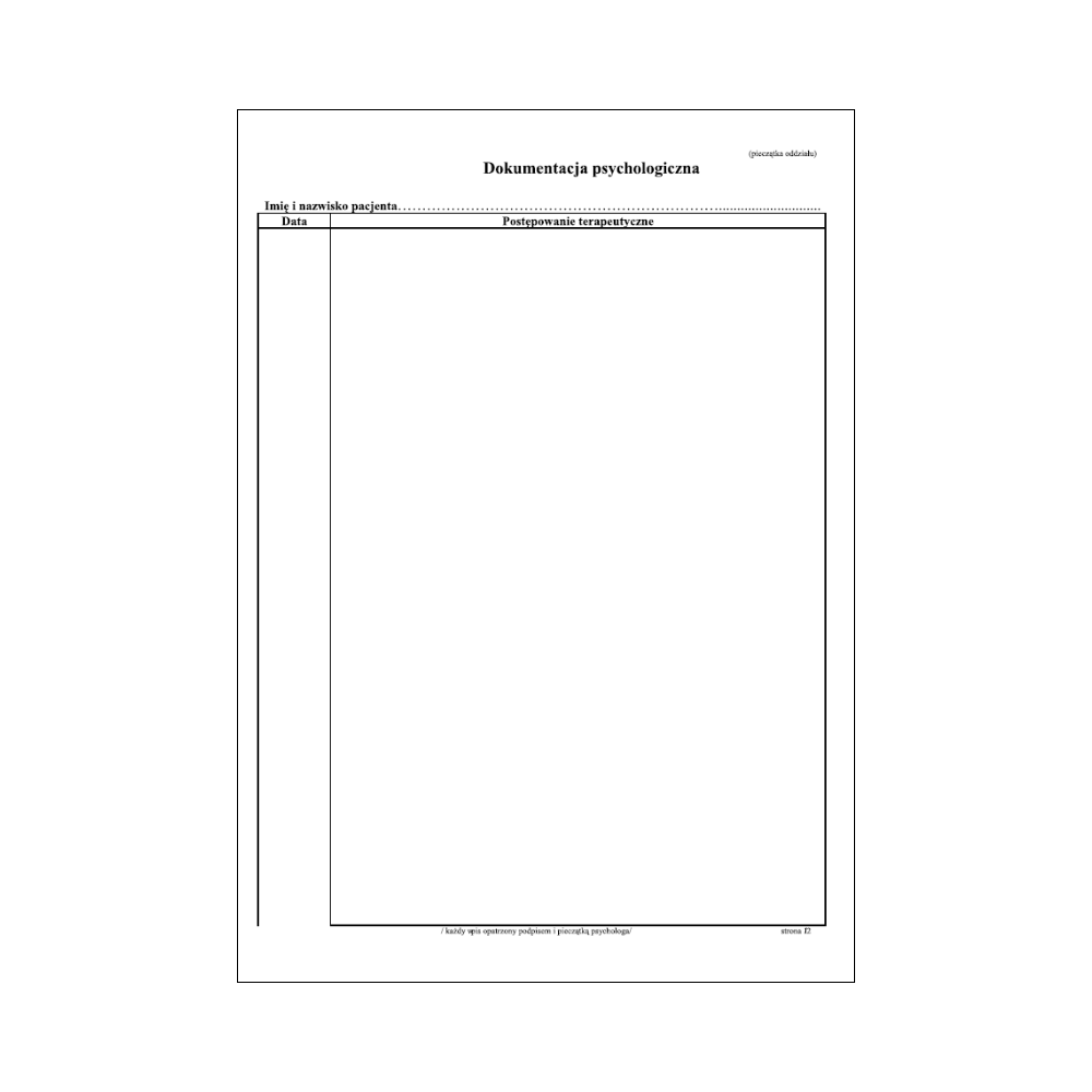 Dokumentacja psychologiczna A4 100 szt