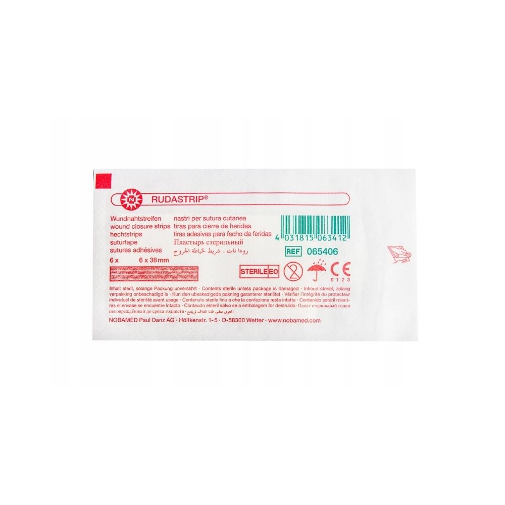 Paski do zamykania ran RUDASTRIP (6 mm x 38 mm) 6 szt