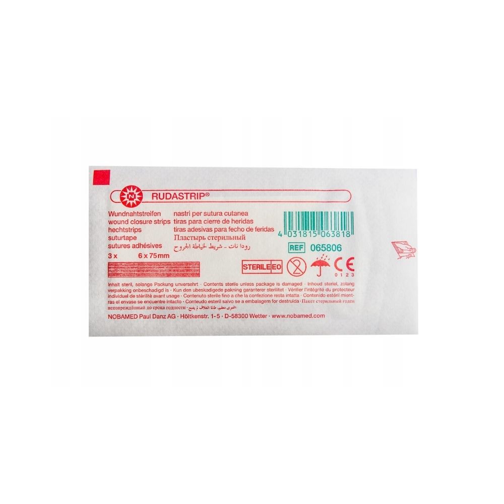 Paski do zamykania ran RUDASTRIP (6 mm x 75 mm) 3 szt