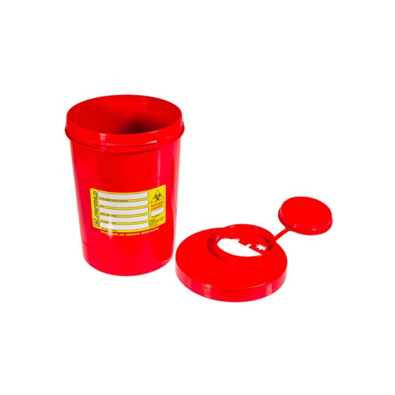 Pojemnik na odpady medyczne 1-1,5L CZERWONY