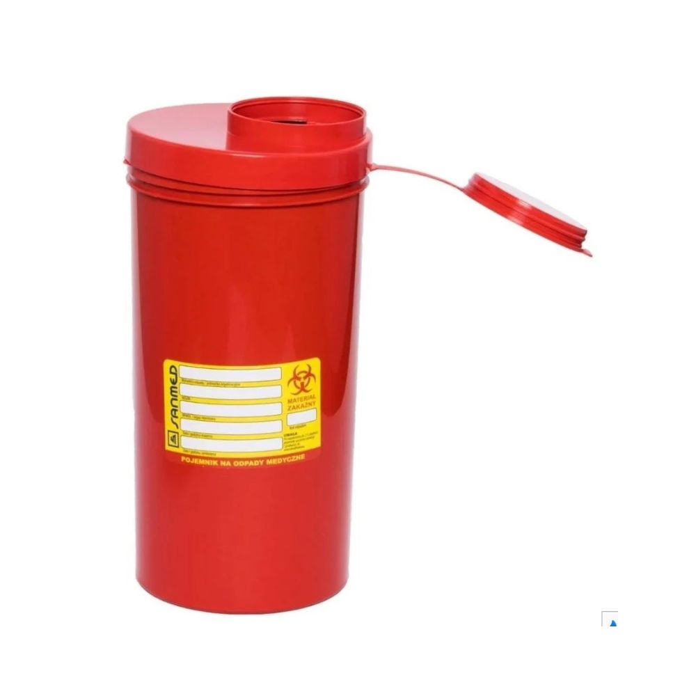 Pojemnik na odpady medyczne 3,5L CZERWONY Wysoki